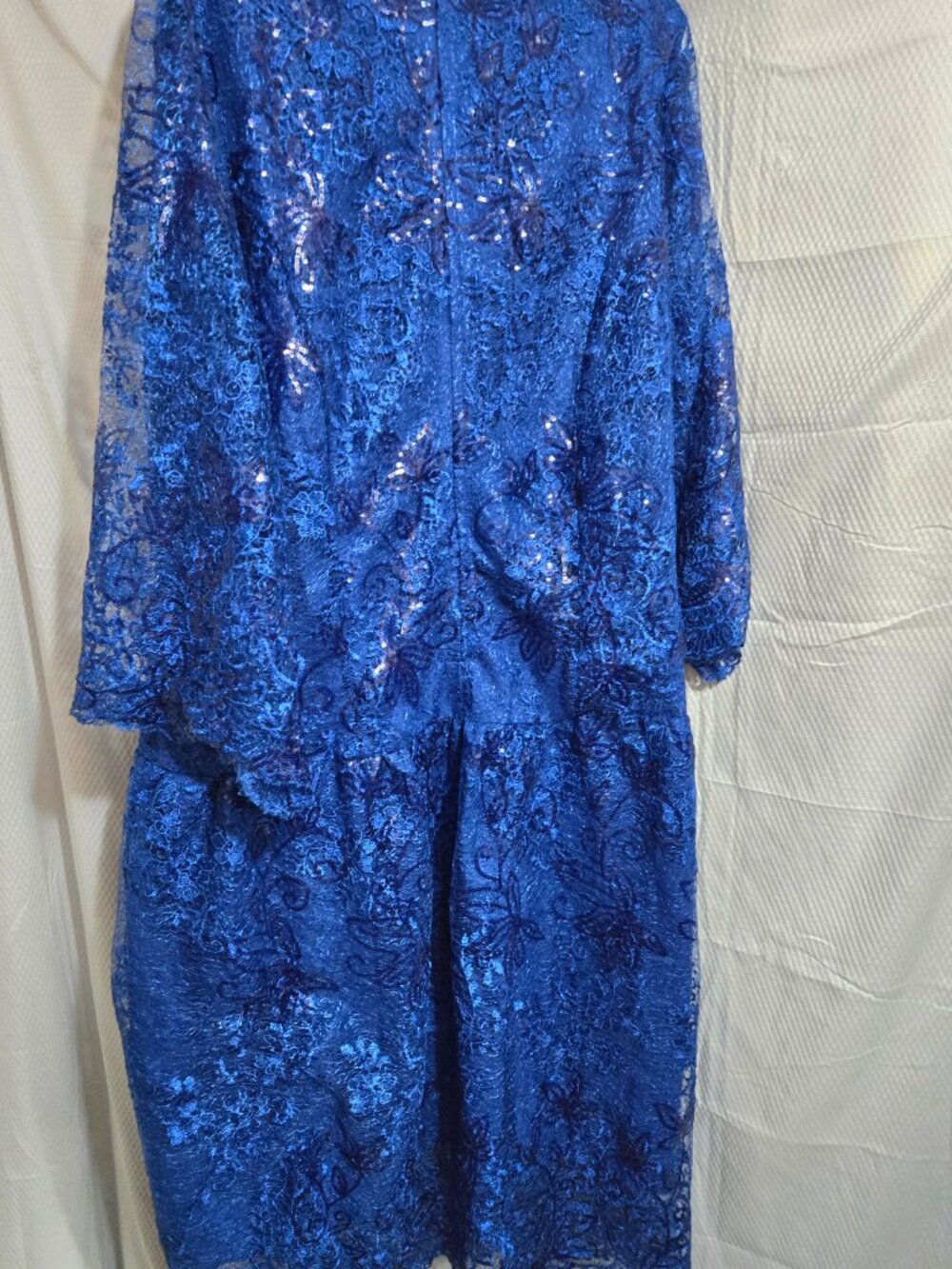 Women’s Royal Blue Lace Sequin Dress 3XL – Elegant 3/4 Sleeve Special Occasion P - Picture 2 of 2